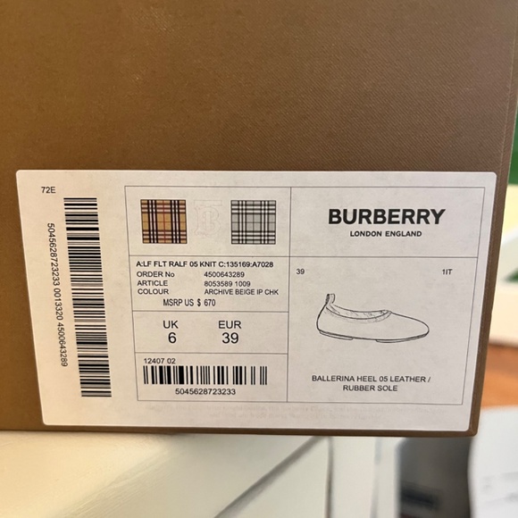 Burberry Ballet Loafer Vintage Check - EXC COND! - SZ 39 - Picture 6 of 7
